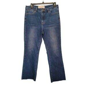 Soft Surroundings The Ultimate Cropped Bootcut High Rise Jeans Size 8 Raw Hem